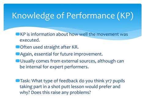 knowledge of results vs knowledge of performance|Effectiveness of knowledge of result and knowledge of performance in.